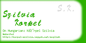 szilvia korpel business card